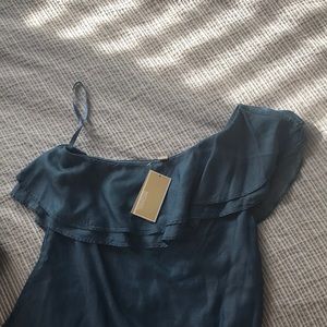 Michael Kors chambray one shoulder top NEW!